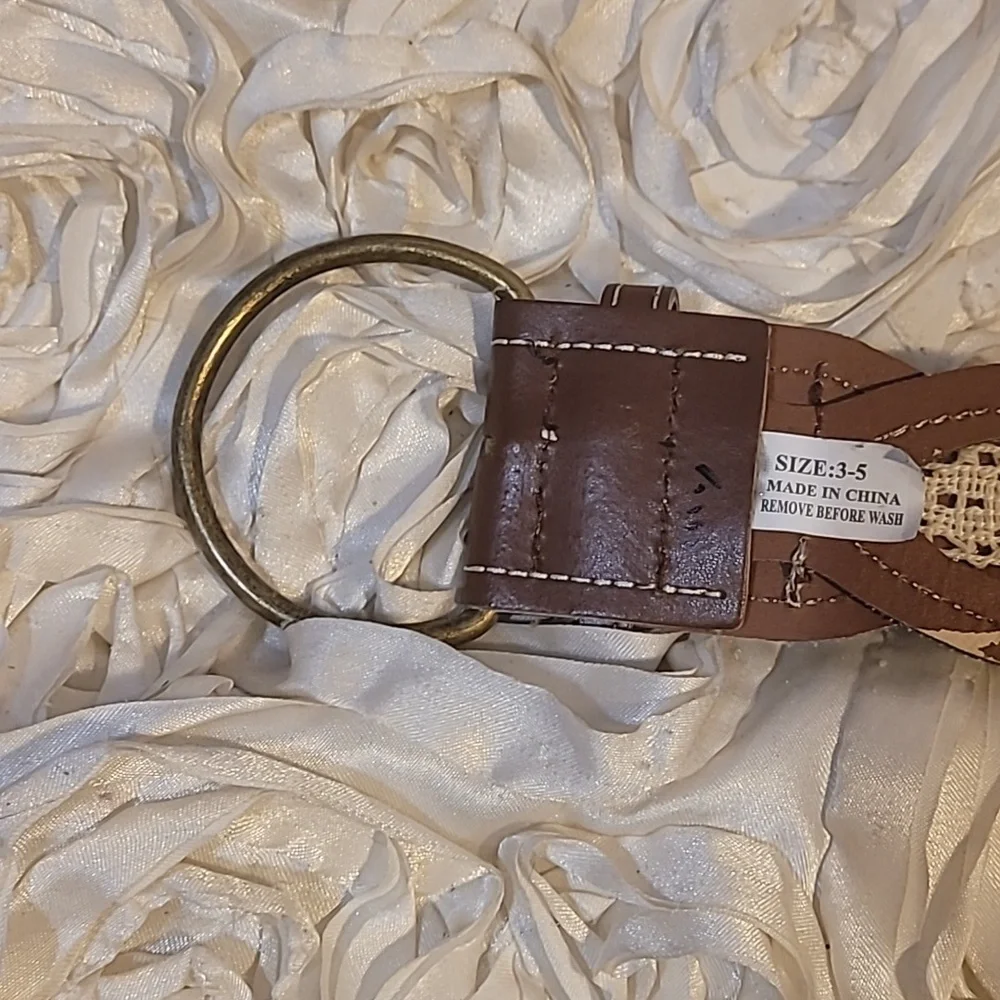 Boho Braided Womens Belt With Lace Inlay.